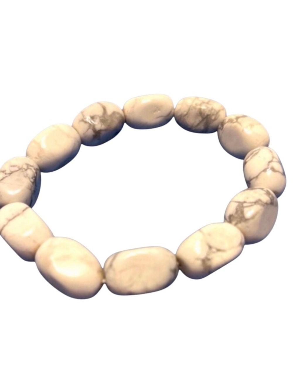 Handmade Howlite Stone Elastic Bracelet.